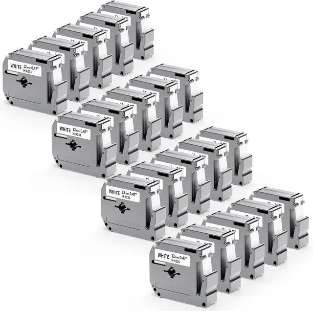 Main image of 20 Pack Labelife M-K231 Replace for Brother P Touch M Tape 12mm 0.47 White