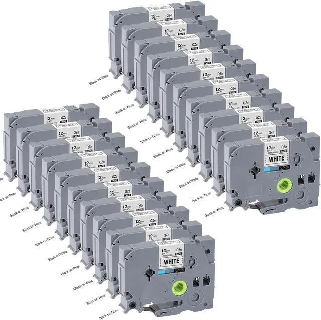 Main image of 12mm 0.47 TZe TZ Tape 20Pack Laminated White Label Maker Tape Replacement for Brother P Touch Label Tape TZe-231 TZe231 Compatible with Brother PT-D210 PT-D220 PT-H110 PT-D410 PT-P710BT
