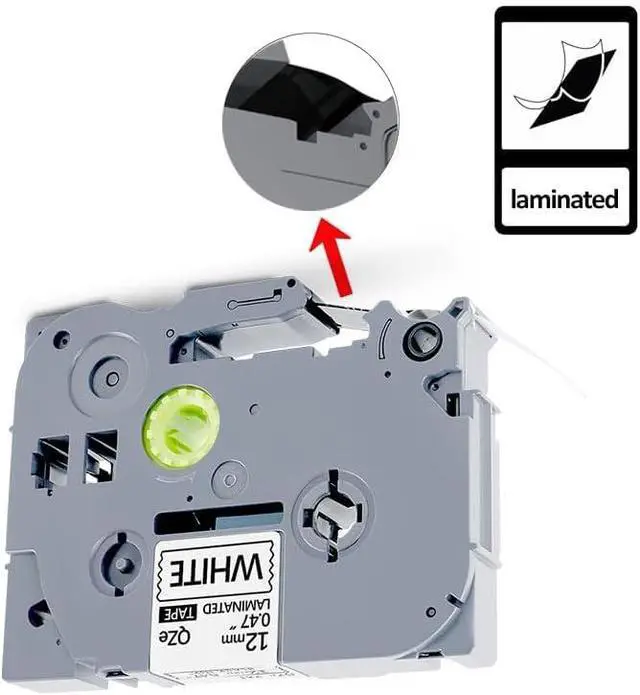 Alt view image 3 of 7 - 20pack 12mm 0.47'' TZe TZ Tape Laminated White Label Maker Tape Replacement for Brother P Touch Label Tape TZe-231 TZe231 Compatible with Brother PT-D210 PT-D220 PT-H110 PT-D410 PT-P710BT