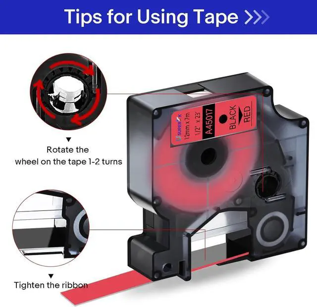 Alt view image 4 of 7 - USUPERINK 20 Pack Compatible for Dymo D1 Label Tape 45017 S0720570 Refill Black on Red 1/2 inch x 23 feet Labeling Tape for LabelManager PnP 160 210D 260P 280 360D 420P 450D ColorPop Label Maker