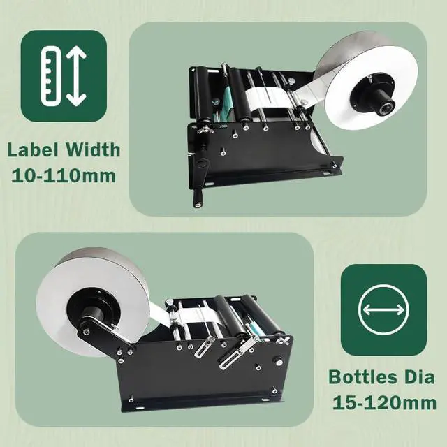Alt view image 2 of 7 - Manual Round Bottle Labeling Machine Beer Cans Wine Adhesive Sticker Labeler Label Dispenser Machine Packing Machine