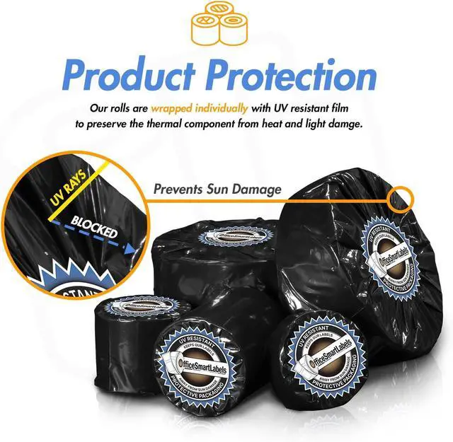 Alt view image 5 of 7 - 2" x 2" Square Direct Thermal Label - Compatible with Rollo Label Printer & Zebra Desktop Printers 1 Core, Multipurpose Candle QR Barcode Sticker, Adhesive & Perforated - 4 Rolls, 750/Roll
