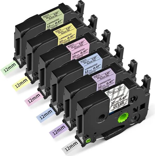 Alt view image 4 of 7 - Freshworld Label Maker Tape Replace for Brother Label Maker Label Maker Tape 12mm 0.47 Laminated Durable Compatible with Brother P-Touch Printer, 16-Pack (6PK Colorful + 5PK Clear + 5PK Black)