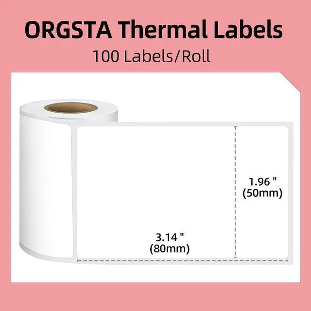 Alt view image 3 of 7 - ORGSTA Label Maker Machine with Tape, T003 Thermal Label Maker, 0.8-3.15 Inch Bluetooth Label Printer with 3 Roll White Self-Adhesive 1.96'' x 3.15" Thermal Paper, Compatible with Phone & PC