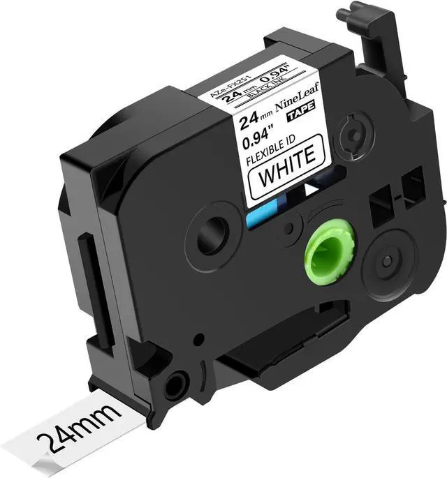 Main image of NineLeaf 40 Pack 24mm Label Tape Compatible for Brother P-Touch TZe-FX251 24mm 0.94'' Flexible-ID Laminated White TZ-FX251 Black on White TZe TZ Tape for Ptouch Label Maker PT-D600 D610BT P700 P710BT