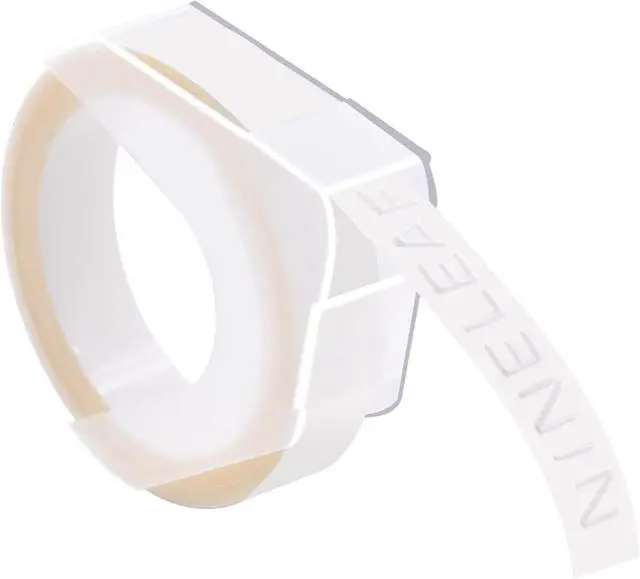 Main image of NineLeaf 40 Pack Compatible for Dymo 520101 9mm 3D Embossing Label Maker Tape 3/8'' White on Clear 3D Plastic Labels for Organizer Xpress Pro, MoTEX E101 E404, Office Mate II