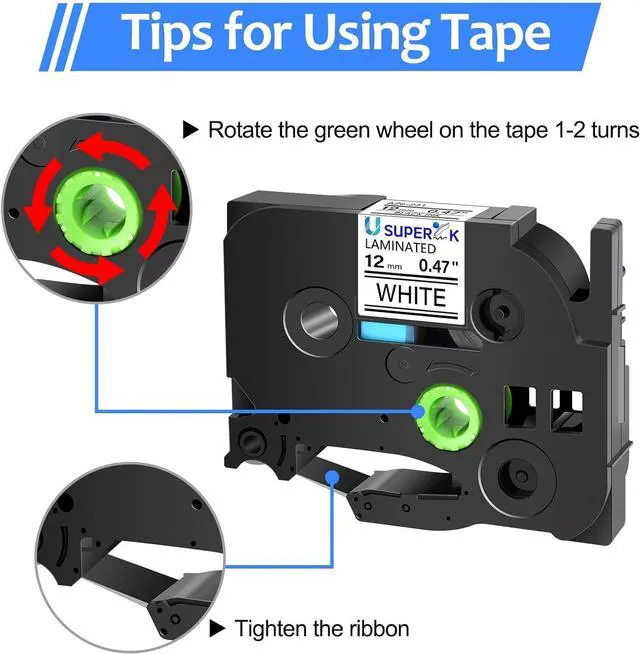 Alt view image 2 of 7 - 40 Pack 12mm 0.47 Laminated White Tape Compatible for Brother P-Touch Label Maker Tape TZe-231 12mm Label TZe231 1/2 Inch TZe TZ Tapes TZ-231 TZ231 for PT-D210 D200 D220 H100 H110 D400