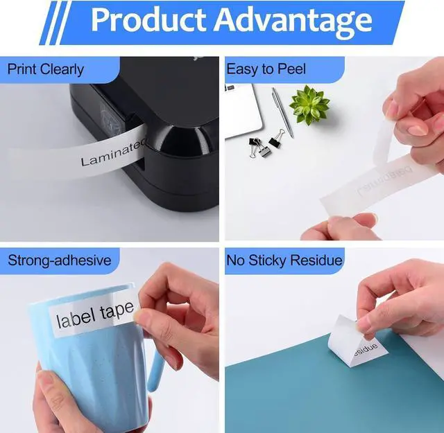 Alt view image 4 of 7 - 40 Pack 12mm 0.47 Laminated White Tape Compatible for Brother P-Touch Label Maker Tape TZe-231 12mm Label TZe231 1/2 Inch TZe TZ Tapes TZ-231 TZ231 for PT-D210 D200 D220 H100 H110 D400