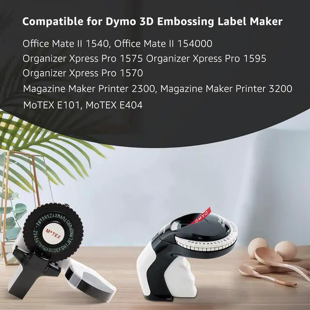 Alt view image 2 of 6 - NineLeaf 40 Pack Compatible for Dymo 521208 3D Embossing Label Maker Label Tape 1/2'' 12mm White on Yellow 3D Plastic Labels for Organizer Xpress Pro, MoTEX E101 E404, Office Mate II