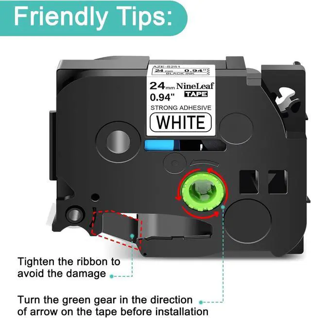 Alt view image 3 of 7 - NineLeaf 40 Pack 24mm Label Tape Compatible for Brother P-Touch TZe-S251 24mm 0.94'' Extra Strong Laminated White TZ-S251 Black on White TZe TZ Tape for Ptouch Label Maker PT-D600 D610BT P700 P710BT