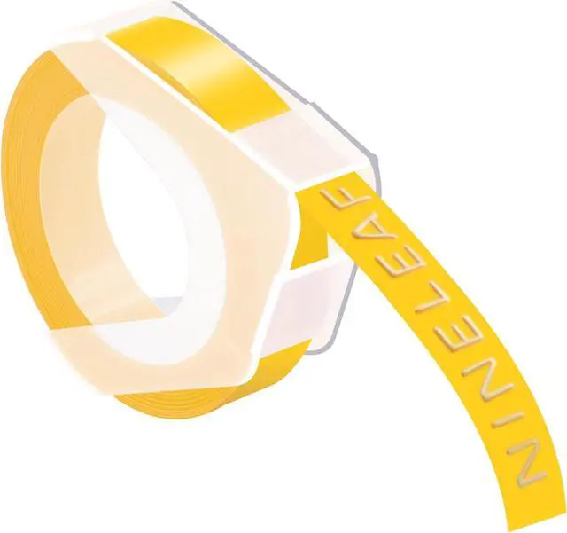 Main image of NineLeaf 40 Pack Compatible for Dymo 521208 3D Embossing Label Maker Label Tape 1/2'' 12mm White on Yellow 3D Plastic Labels for Organizer Xpress Pro, MoTEX E101 E404, Office Mate II