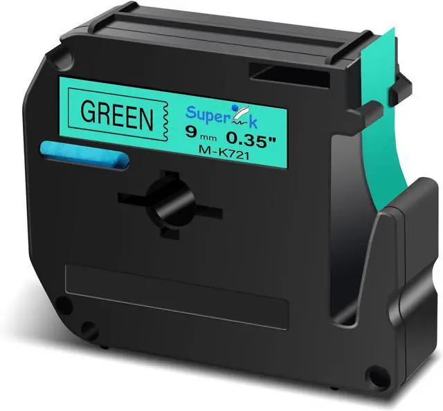 Main image of 40 Pack Compatible for Brother P Touch M Tape M-K721 MK721 M721 M-721 9mm 3/8 Inch 0.35'' Green Label Tape for PT-45M PT-55BM PT-55S PT-65 PT-65SB Label Maker Tape Black on Green