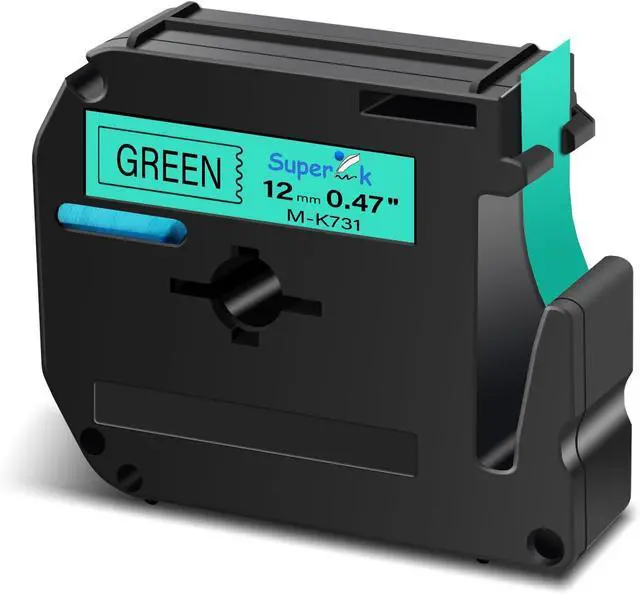 Main image of 40 Pack Compatible for Brother P Touch M Tape M-K731 MK731 M731 M-731 12mm 1/2 Inch 0.47'' Green Label Tape for PT-45M PT-55BM PT-55S PT-65 PT-65SB Label Maker Tape Black on Green