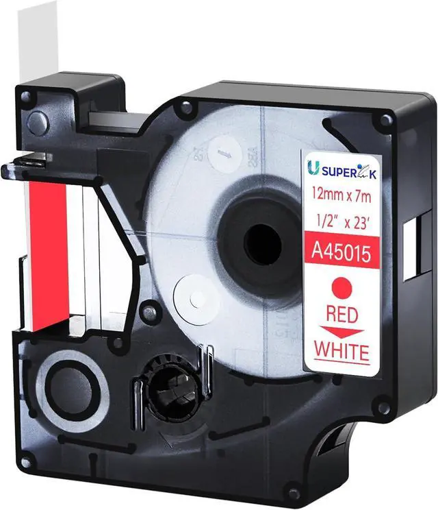 Main image of 40 Pack Compatible for Dymo D1 Label Tape 45015 S0720550 Refill Red on White 1/2 inch x 23 feet Labeling Tape for LabelManager PnP 160 210D 260P 280 360D 420P 450D ColorPop Label Maker