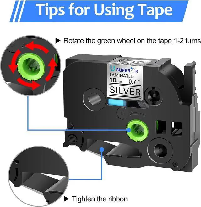 Alt view image 3 of 6 - 40 Pack Compatible for Brother P-Touch Label Tape TZe-941 TZ-941 18mm 0.7 Laminated Silver TZe941 TZ941 TZe TZ Tape for PT-D400 D410 D600 D610BT D460BT Label Maker, Black on Silver