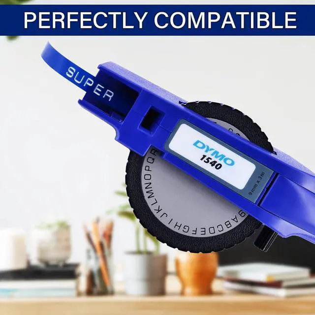 Alt view image 3 of 7 - 40 Pack Compatible for Dymo 521206 12mm 3D Plastic Embossing Label Tape 1/2'' Blue on White Emboss Labels for Organizer Xpress 1575 1595 1570 Office Mate MoTEX Label Makers