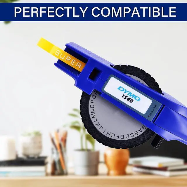 Alt view image 3 of 7 - 40 Pack Compatible for Dymo 521208 12mm 3D Plastic Embossing Label Tape 1/2'' Yellow on White Emboss Labels for Organizer Xpress 1575 1595 1570 Office Mate MoTEX Label Makers