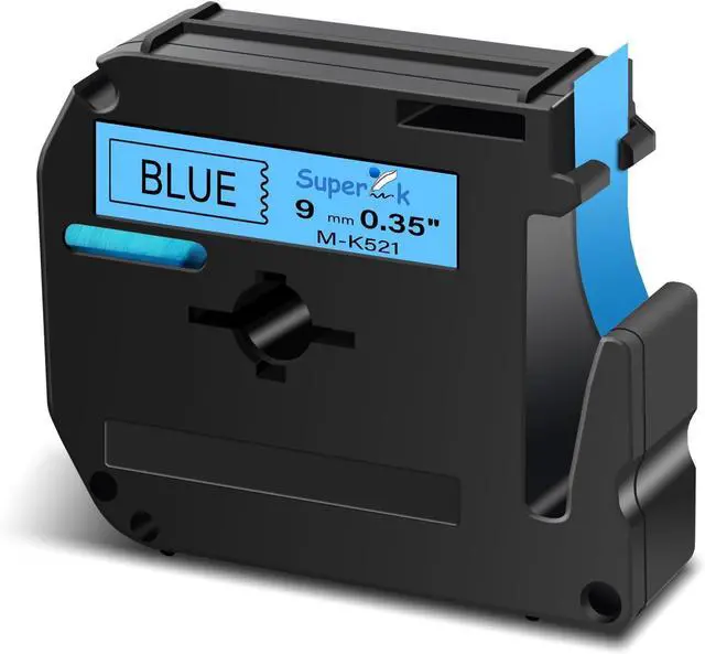 Main image of 40 Pack Compatible for Brother P Touch M Tape M-K521 MK521 M521 M-521 9mm 3/8 Inch 0.35'' Blue Label Tape for PT-45M PT-55BM PT-55S PT-65 PT-65SB Label Maker Tape Black on Blue