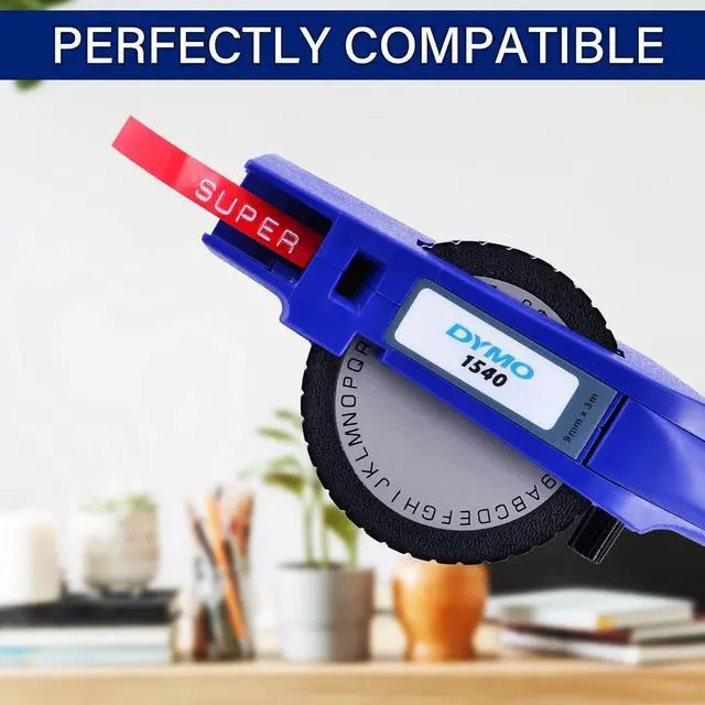 Alt view image 3 of 7 - 40 Pack Compatible for Dymo 521202 12mm 3D Plastic Embossing Label Tape 1/2'' Red on White Emboss Labels for Organizer Xpress 1575 1595 1570 Office Mate MoTEX Label Makers