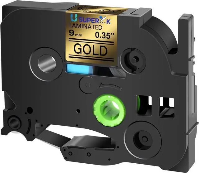 Main image of 40 Pack 9mm 0.35 Laminated Gold Tape Compatible for Brother P Touch Label Maker Tape TZe-821 9mm Black on Gold TZe821 TZ-821 3/8 Inch TZe TZ Label for PT-D210 D200 D220 H100 H110 D400