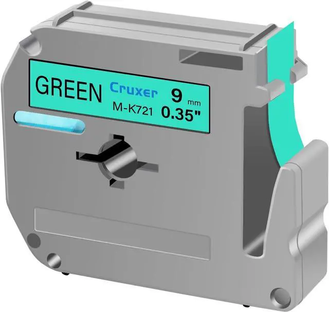 Main image of Cruxer 40 Pack Replacement for P Touch M-K721 MK721 M721 Black on Green 9mm 0.35 3/8 M Tape Green for Ptouch PT-M95 PT-80 PT-90 PT-70 PT-55 PT-65 PT-85 PT-45 PT-70BM PT-100 Label Maker