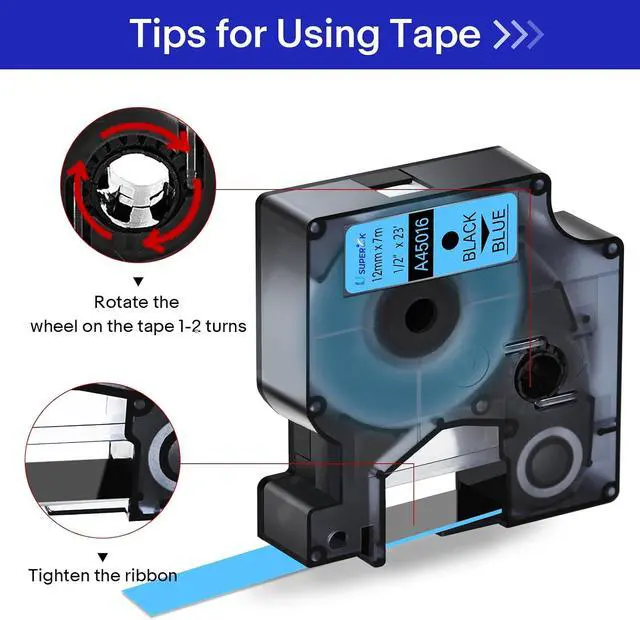 Alt view image 4 of 7 - 40 Pack Compatible for Dymo D1 Label Tape 45016 S0720560 Refill Black on Blue 1/2 inch x 23 feet Labeling Tape for LabelManager PnP 160 210D 260P 280 360D 420P 450D ColorPop Label Maker
