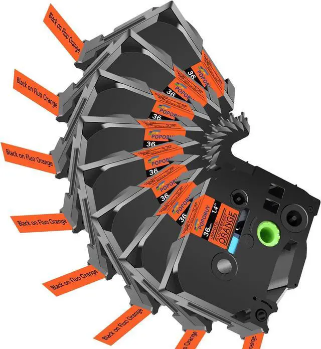 Main image of 36mm 1.4 Laminated Orange Tape Compatible for Brother P-Touch TZB61 TZ-B61 TZe-B61 TZeB61 Black on Orange 1-1/2'' Label Tape for PT530 PT550 PT3600 PTP900W Label Maker, 8 Pack