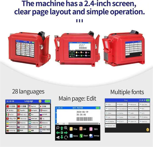 Alt view image 3 of 7 - 12.7mm Mini Portable Handheld Inkjet Printer for QR Barcode Text Image Logo Expire Date Label(Without Ink,US)