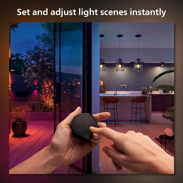 Alt view image 4 of 7 - Philips Hue Wall Tap Dial Light Switch, Portable, Black - 1 Pack - Requires Lights and Bridge - Smart Home - Easy, No-Wire Installation
