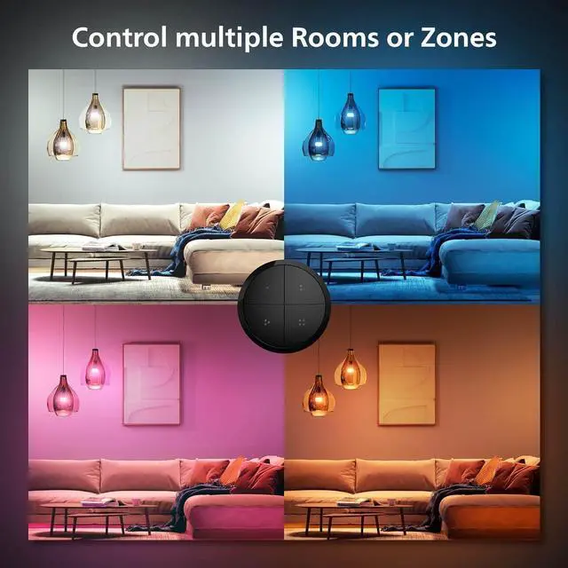 Alt view image 6 of 7 - Philips Hue Wall Tap Dial Light Switch, Portable, Black - 1 Pack - Requires Lights and Bridge - Smart Home - Easy, No-Wire Installation