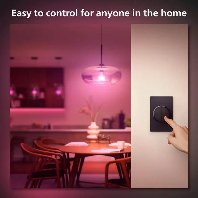 Alt view image 7 of 7 - Philips Hue Wall Tap Dial Light Switch, Portable, Black - 1 Pack - Requires Lights and Bridge - Smart Home - Easy, No-Wire Installation