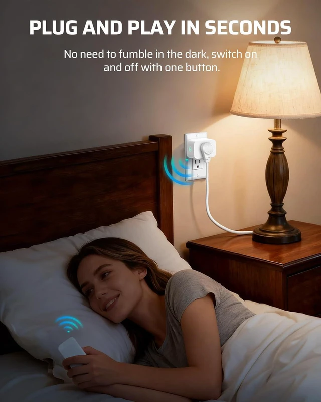 Alt view image 4 of 7 - DEWENWILS Remote Control Outlet with All On/Off Button, Indoor Remote Outlet Switch for Christmas Tree Lights, Lamps, Fan, 2 Mountable Brackets, 15A/1875W, 100FT, 2 Remote and 5 Outlets