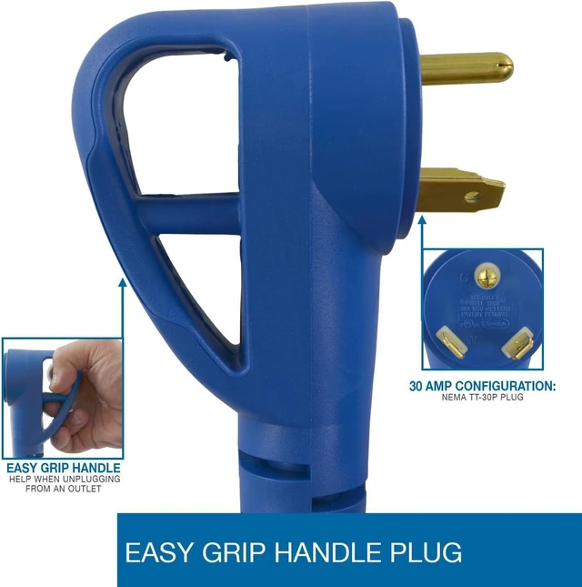 Alt view image 2 of 5 - Conntek 14361, 30 Amp RV Extension Cord, Blue (25-Feet)