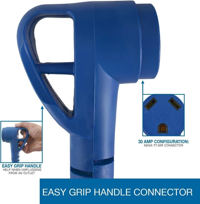 Alt view image 4 of 5 - Conntek 14361, 30 Amp RV Extension Cord, Blue (25-Feet)