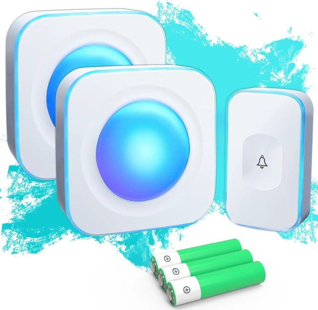 Main image of Wireless Doorbells for Home Battery Operated Doorbell at 1200 Feet with Flashing Light 36 Melodies 4 Volume Levels (2 Portable Receivers & 1 Touch Button WhiteJSIEEM