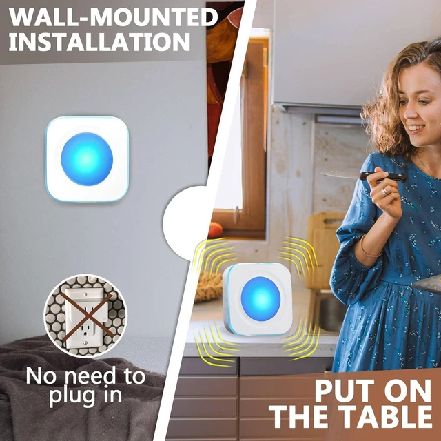 Alt view image 3 of 7 - Wireless Doorbells for Home Battery Operated Doorbell at 1200 Feet with Flashing Light 36 Melodies 4 Volume Levels (2 Portable Receivers & 1 Touch Button WhiteJSIEEM