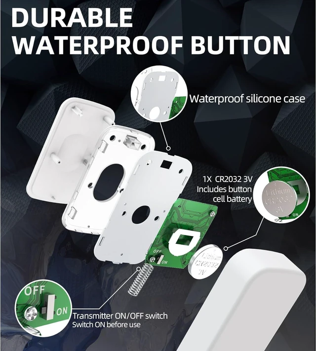 Alt view image 5 of 7 - Wireless Doorbells for Home Battery Operated Doorbell at 1200 Feet with Flashing Light 36 Melodies 4 Volume Levels (2 Portable Receivers & 1 Touch Button WhiteJSIEEM