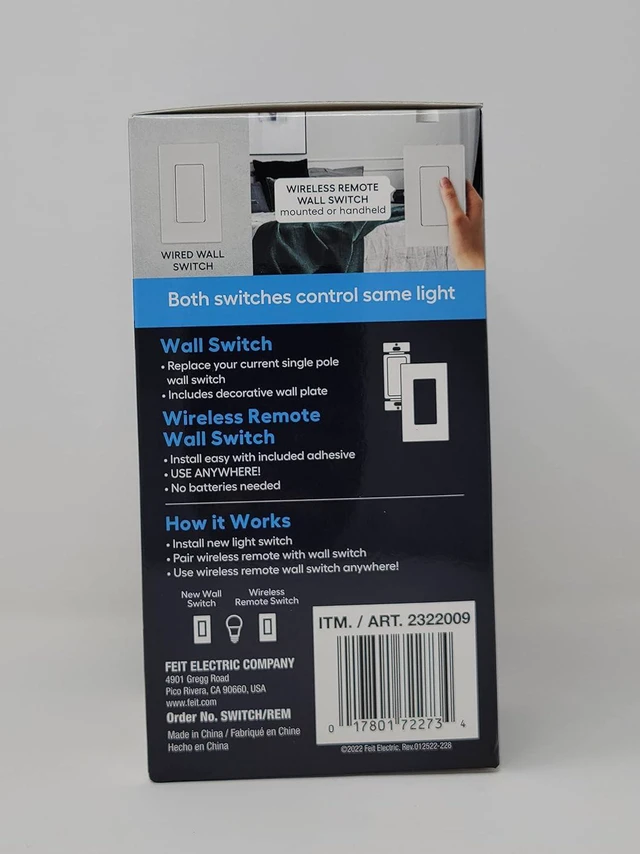 Alt view image 2 of 4 - Wall Switch & Wireless Remote - Wall Mounted or Handheld