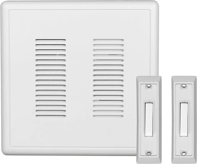 Main image of PrimeChime Plus 2 Electric Doorbell Kit - Doorbells for Home - Includes Selectable Ring Chimes - Basic Button, White - NICOR Lighting