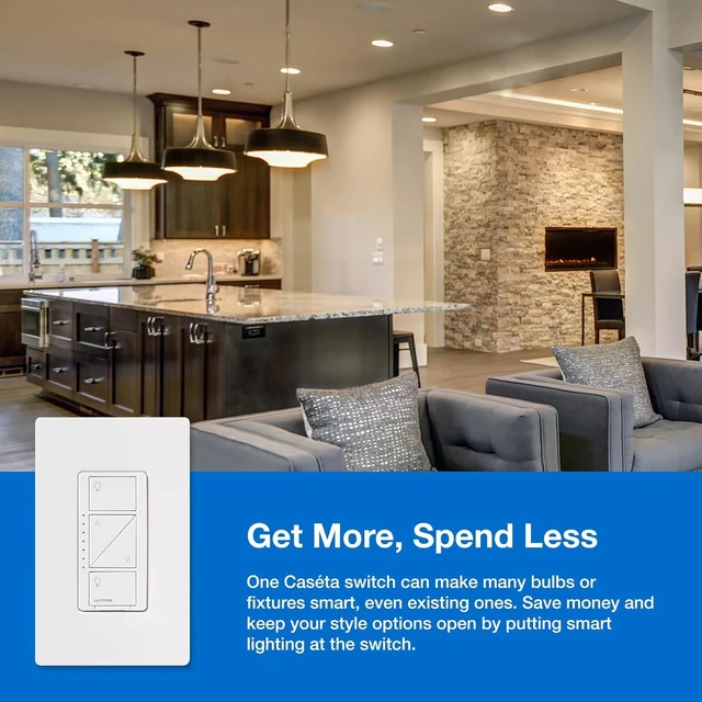 Alt view image 2 of 7 - Lutron Caseta Original Smart Dimmer Switch Kit, 2 Dimmer Switches, 2 Wall Plates, 2 Remotes, 2 Pedestals, and Smart Hub, Works with Alexa, Apple Home, Google Home, 3Way, 150W, No Neutral, P-BDG-PKG2W