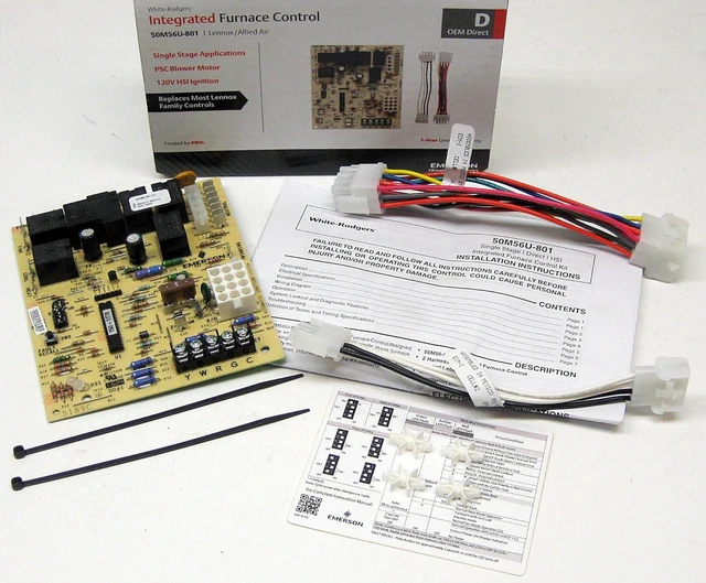 Main image of White-Rodgers 50M56U-801 Lennox Furnace Control Kit for Single Stage Applications, 2 or 3-Speed Psc Blower Motor with 120V