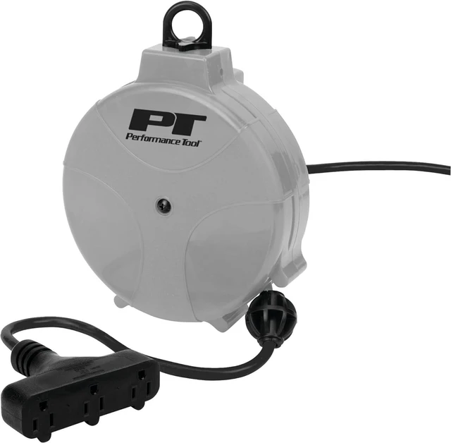 Main image of Performance Tool W2275 20' 18GA Retractable Cord Reel with Spring Loaded Auto-Rewind
