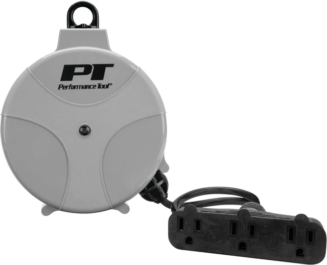 Alt view image 2 of 7 - Performance Tool W2275 20' 18GA Retractable Cord Reel with Spring Loaded Auto-Rewind