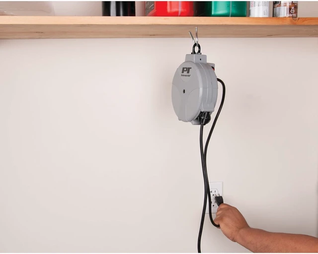 Alt view image 6 of 7 - Performance Tool W2275 20' 18GA Retractable Cord Reel with Spring Loaded Auto-Rewind