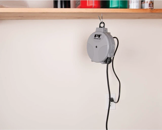 Alt view image 5 of 7 - Performance Tool W2275 20' 18GA Retractable Cord Reel with Spring Loaded Auto-Rewind