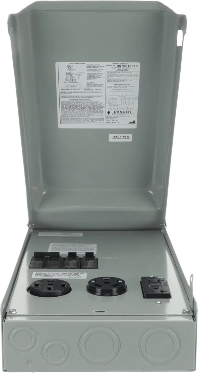 Alt view image 2 of 7 - Midwest U075CTL010 100-Amp Outlet Box with GFCI