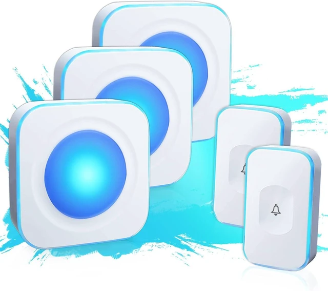 Main image of Wireless Doorbells for Home Hearing Impaired Doorbell 2 Buttons & 3 Receivers Flashing Light Wireless Doorbell for Office Classroom Bedroom 1200Ft 36 Ringtones 4 Volume JSIEEM(White)