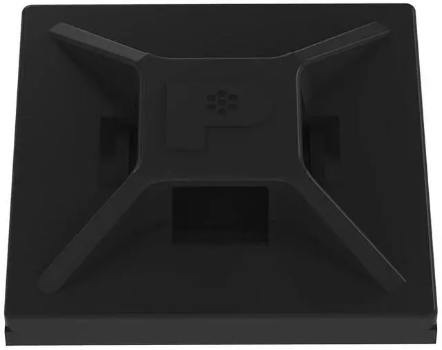 Main image of Panduit ABMM-at-D0 Cable Tie Mount, Adhesive Backed, High Temperature, 4-Way, Weather Resistant ABS, Black (500-Pack)