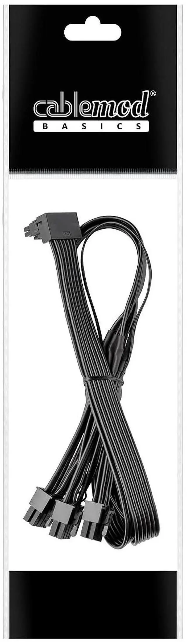 Alt view image 3 of 3 - CableMod Basics E-Series 12VHPWR 90 Degree StealthSense PCI-e Cable for EVGA - Variant A (Black, 16-pin to Triple 8-pin, 60cm)