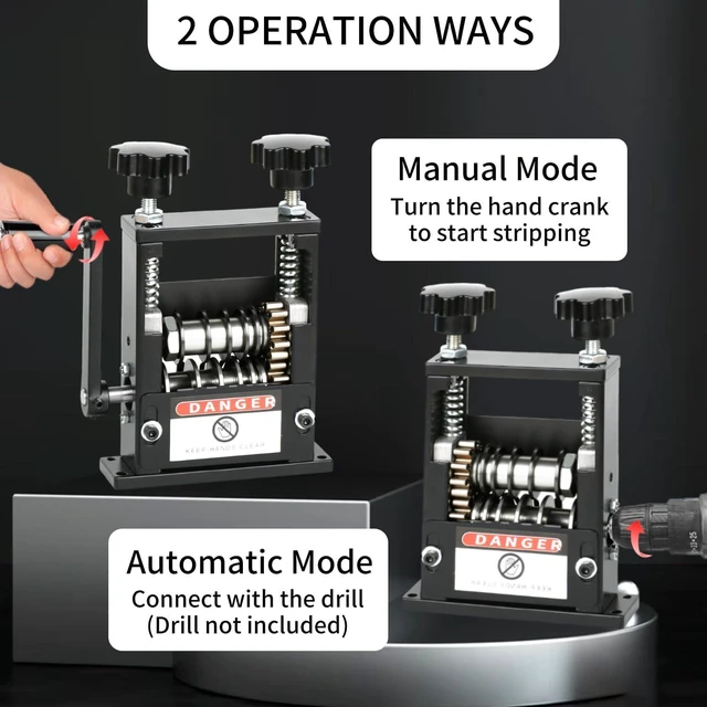 Alt view image 3 of 7 - Manual Wire Stripper Machine, Drill Powered Wire Stripping Machine with 6 Channels & 5 Blades for 0.12" to 0.67" Scrap Copper Wire, Hand Crank Wire Stripper Tool for DIY Cable Copper Wire Recycling